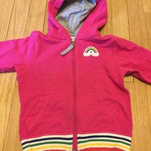 Hanna Andersson Rainbow Hooded Sweatshirt Sz 90 3T